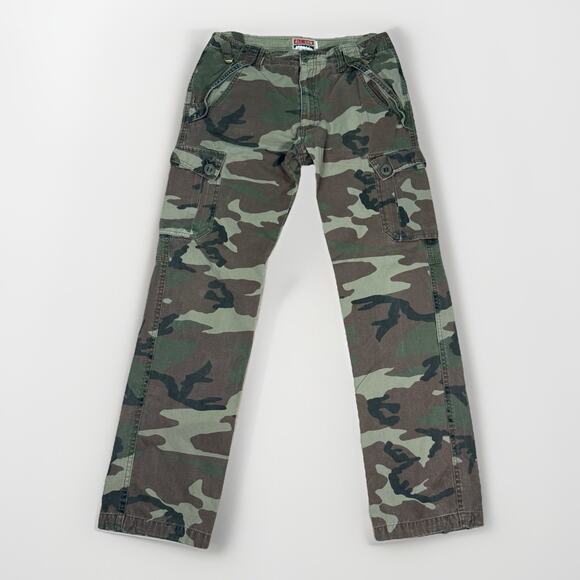 All-Son Brand Slim Fit Camo Cargo Pants Men’s Size 33x32 Utility Military - Picture 1 of 10